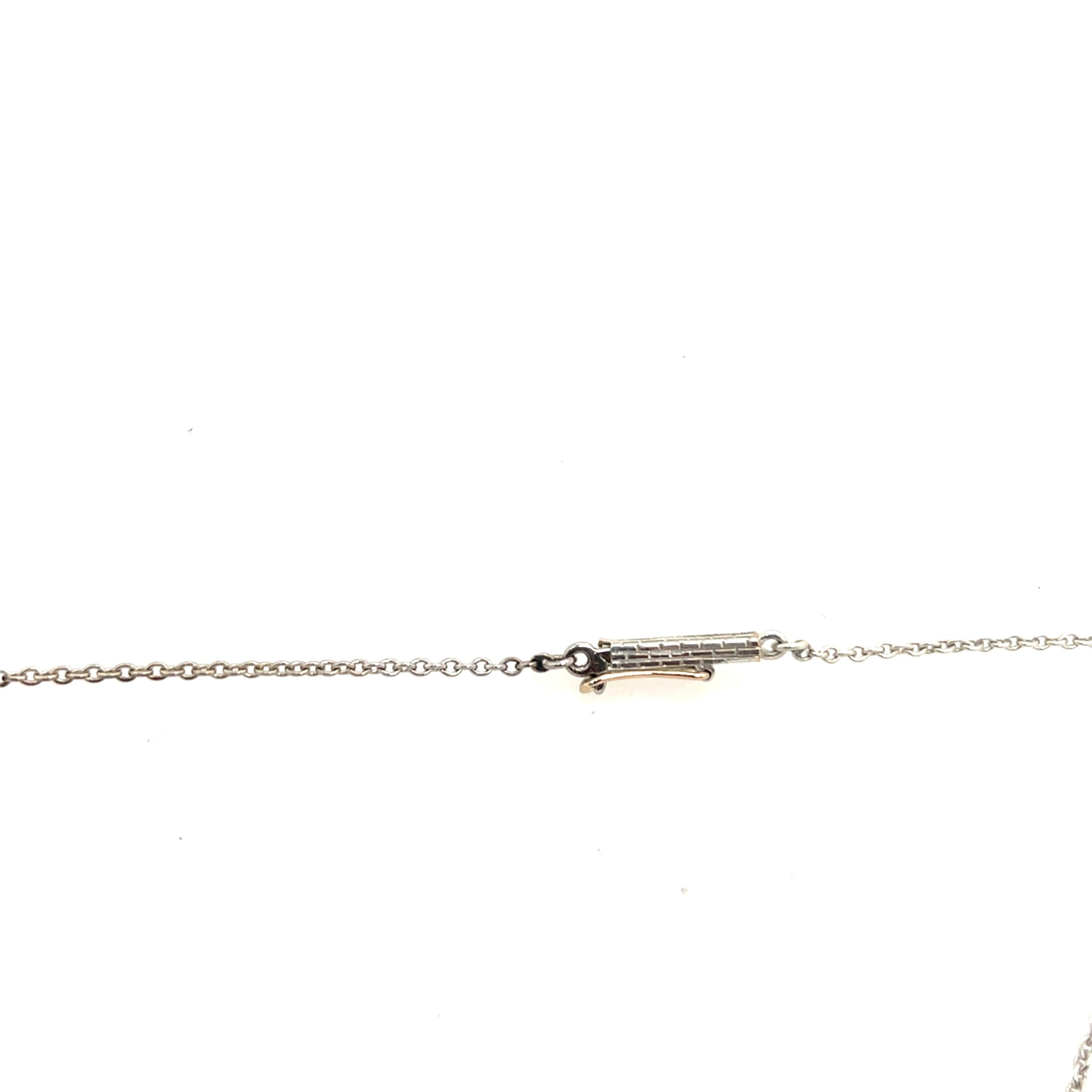 da uomo o donna Ciondolo con diamante vintage incastonato in argento e oro giallo 9ct in vendita