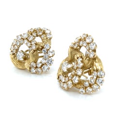 Orecchini vintage con diamanti da 7,00 carati, in oro giallo 18 carati, F–G, VVS–VS, a clip