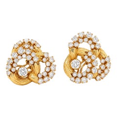 Orecchini vintage con diamanti da 7,00 carati, in oro giallo 18 carati, F–G, VVS–VS, a clip