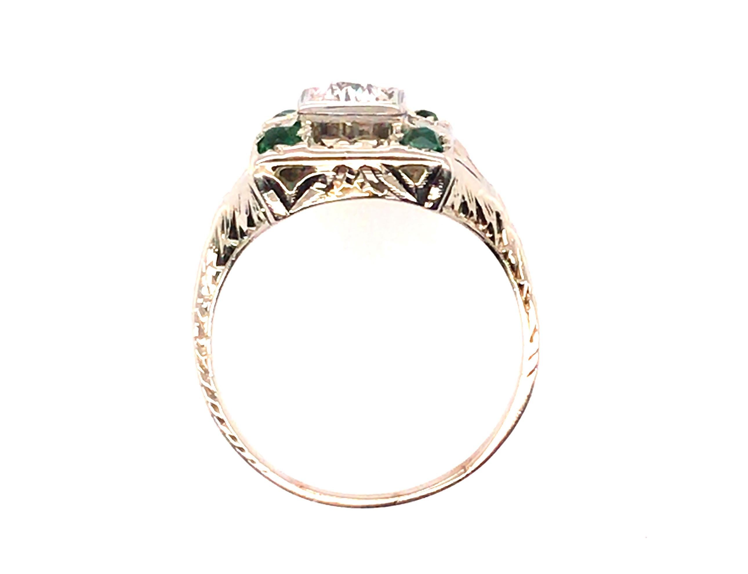 Genuine Original Antique from 1920's Art Deco .60ct Diamond French Cut Emerald Engagement Ring 18K White Gold 


Featuring a Stunning .25ct D-F/SI1 Genuine Old European Cut Natural Diamond Center

Genuine Belais Bros Ring

The Original Name in White