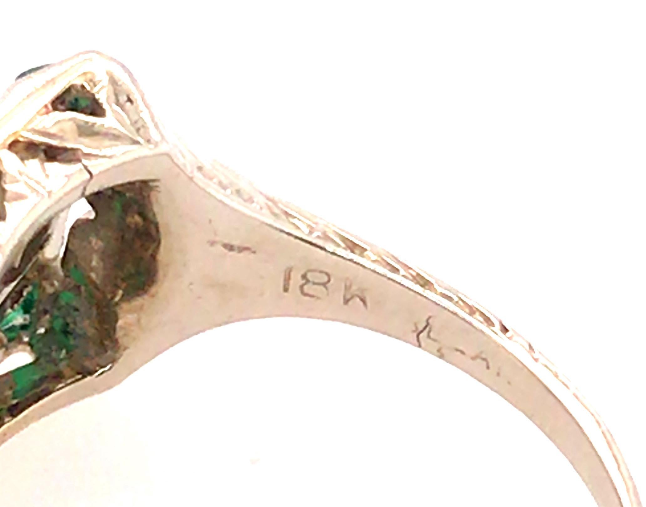 Art Deco Diamond Engagement Ring Old European .25ct 18K Belais Original 1920s In Good Condition In Dearborn, MI