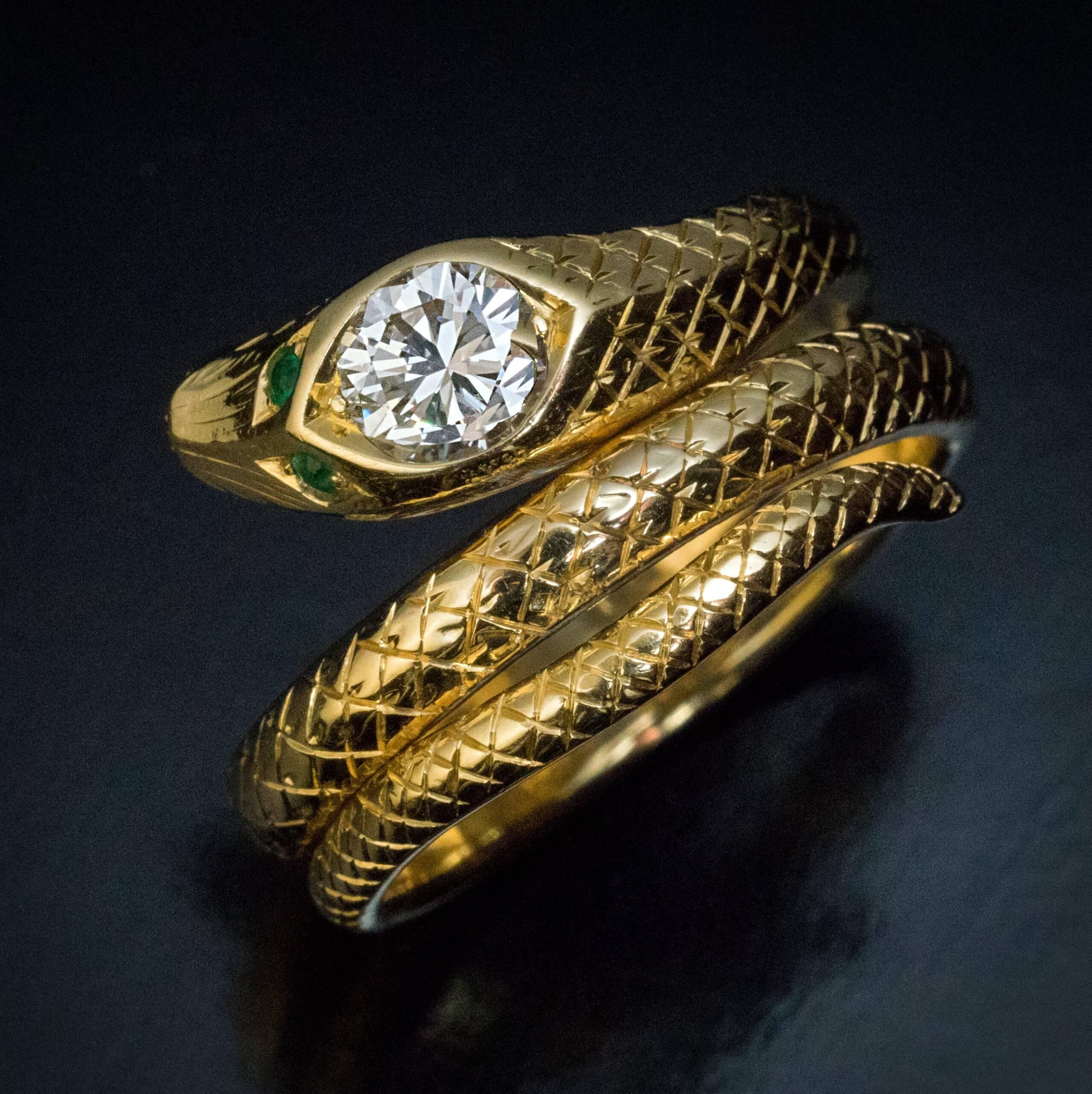 Vintage Diamond Emerald Gold Snake Ring For Sale At 1stDibs Emerald Vintage Diamond Emerald Gold Snake Ring For Sale At 1stDibs Emerald
