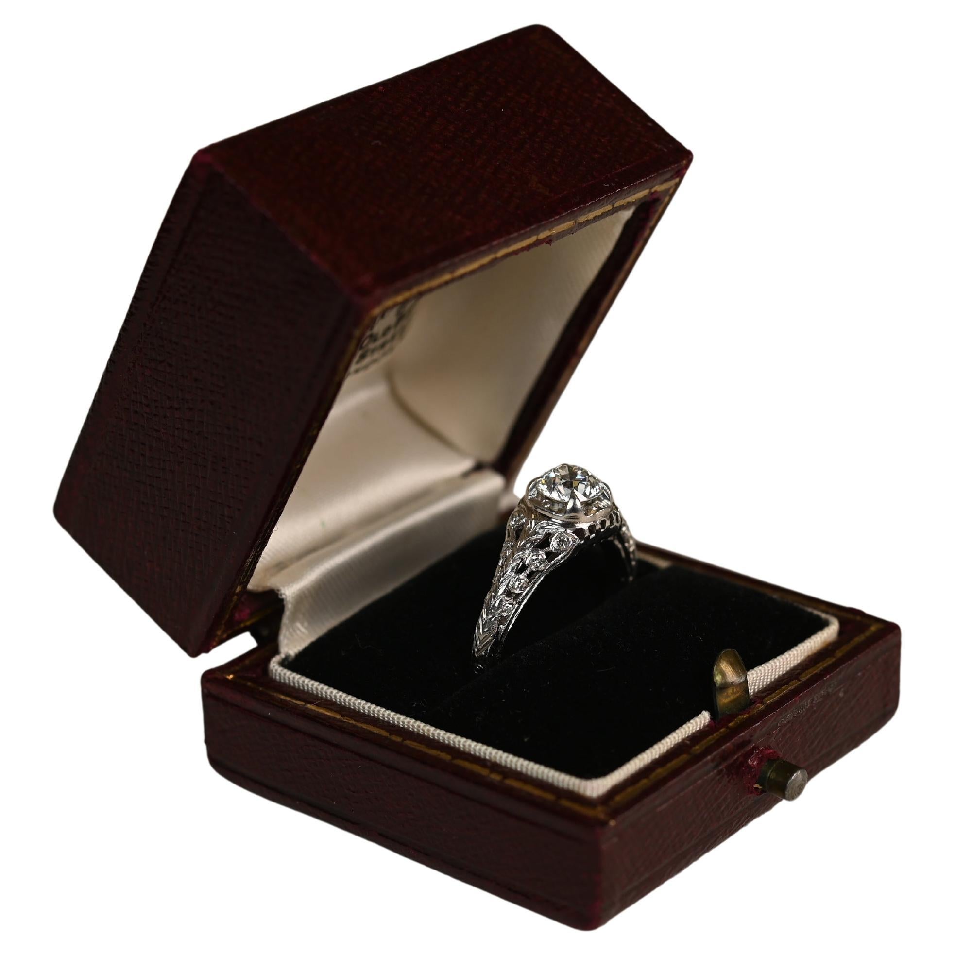 Vintage Diamond Engagement Old European Cut (Approx. 0.7-Carats), Platinum