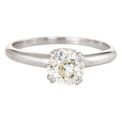 Antique Diamond Engagement Ring 0.65 Carat Old Mine Cut Estate Bridal Jewelry