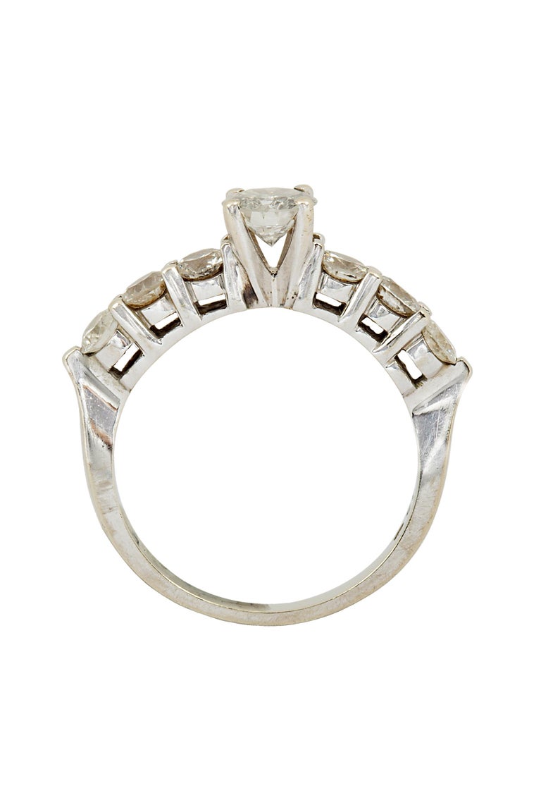Vintage Diamond Engagement Ring 1.5 Carat 14K White Gold For Sale at ...