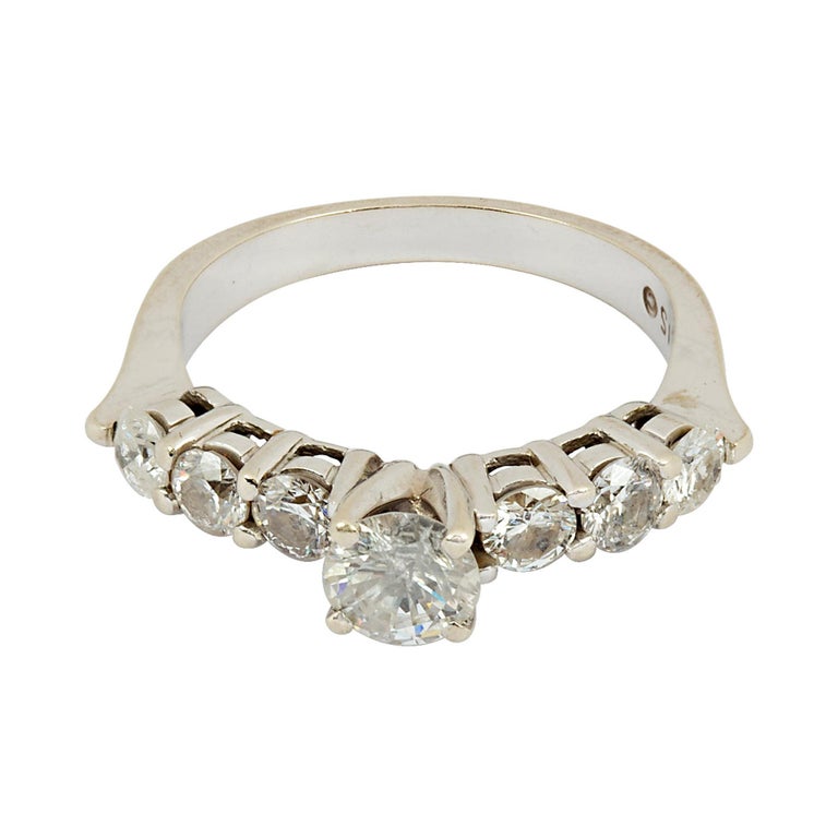 Vintage Diamond Engagement Ring 1.5 Carat 14K White Gold For Sale at ...