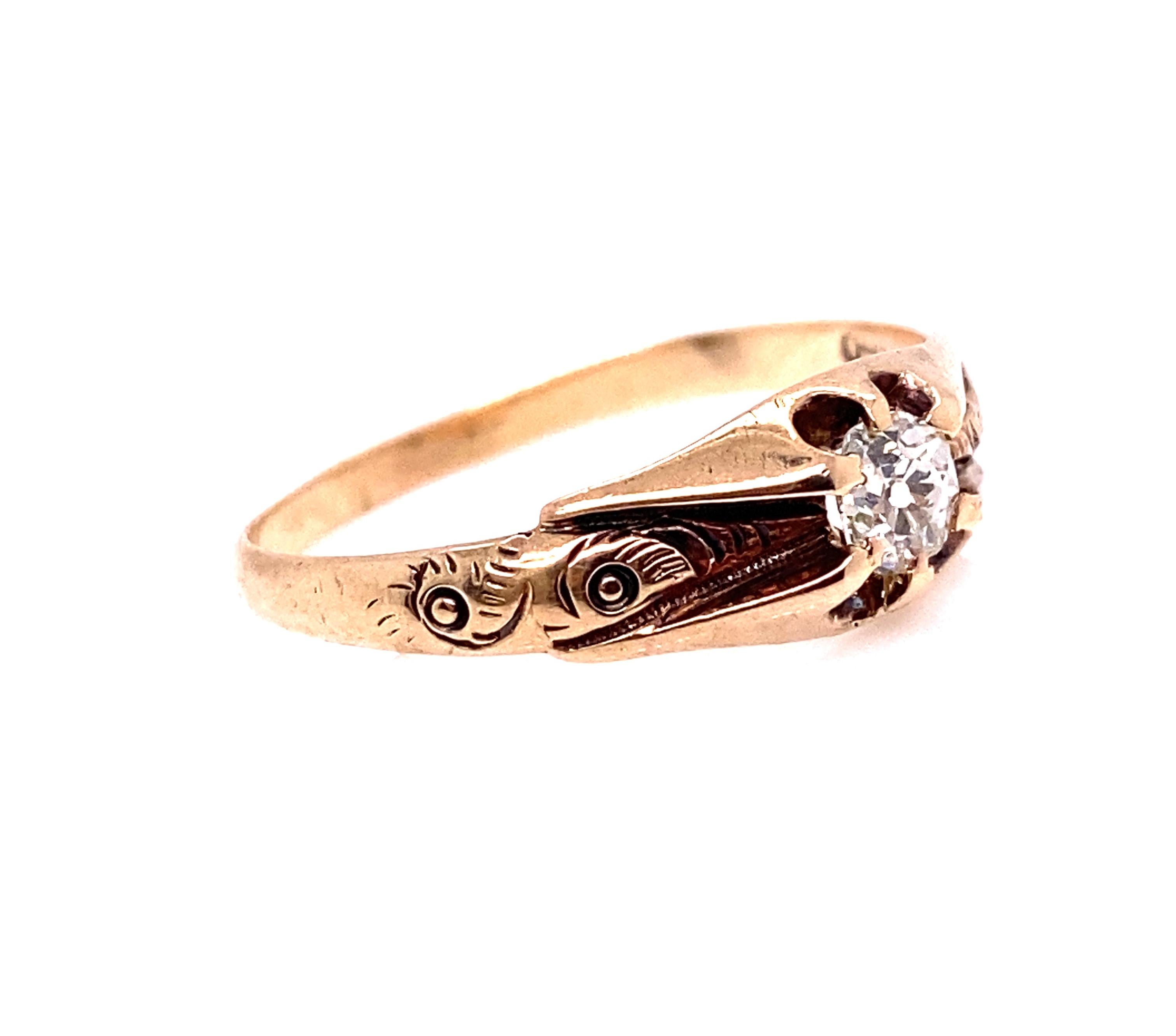 Women's Victorian Diamond Ring .22ct F-G/VS Old Mine Cut Original 1850's-1870's Antique