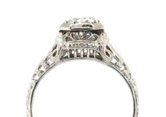 Deco Mined Diamond Engagement Ring .45ct I/SI1 Platinum Genuine 1930s Antique