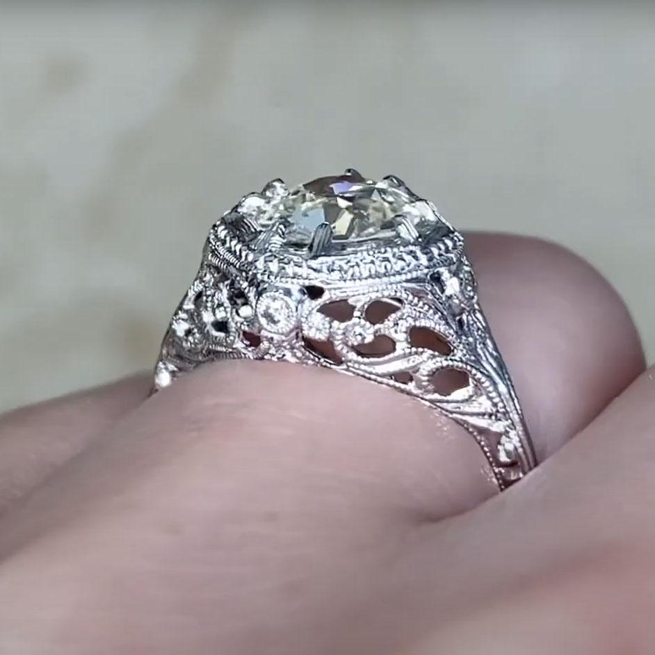 Women's Vintage Diamond Engagement Ring (Approx 1.2-Carats) Old European Cut Diamond For Sale