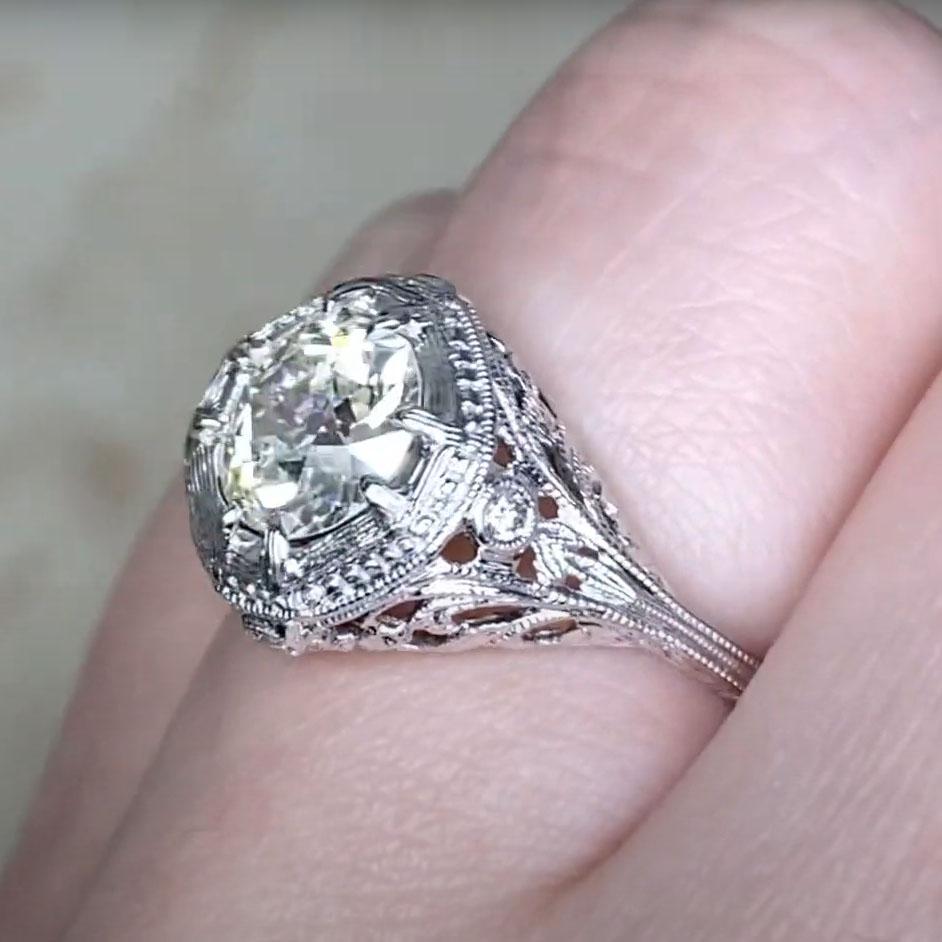Vintage Diamond Engagement Ring (Approx 1.2-Carats) Old European Cut Diamond For Sale 1