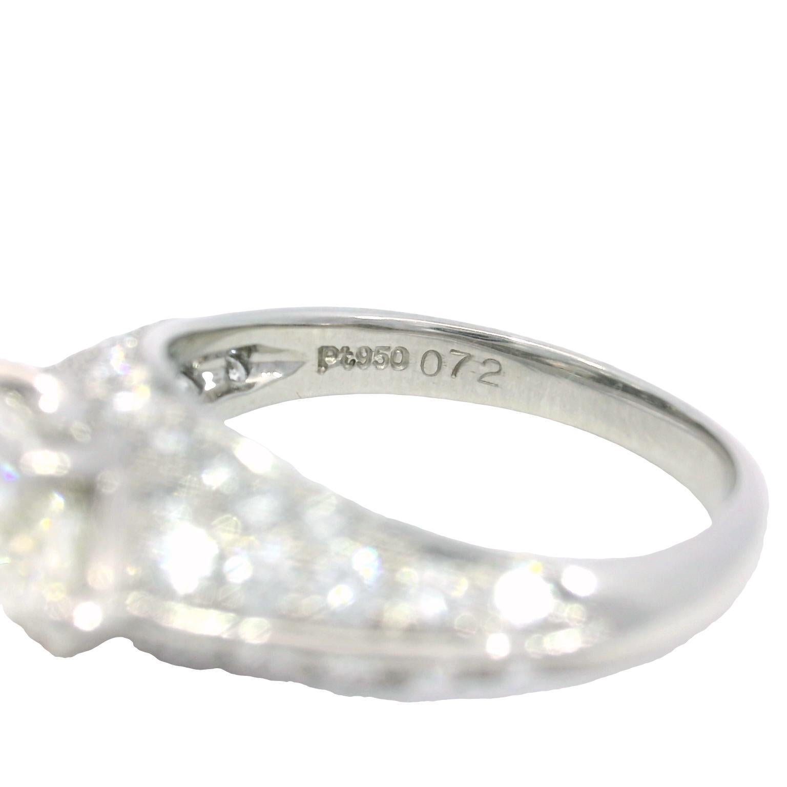 Anillo de compromiso de diamantes vintage East West Marquise Pave Set Montaje en platino en venta 2