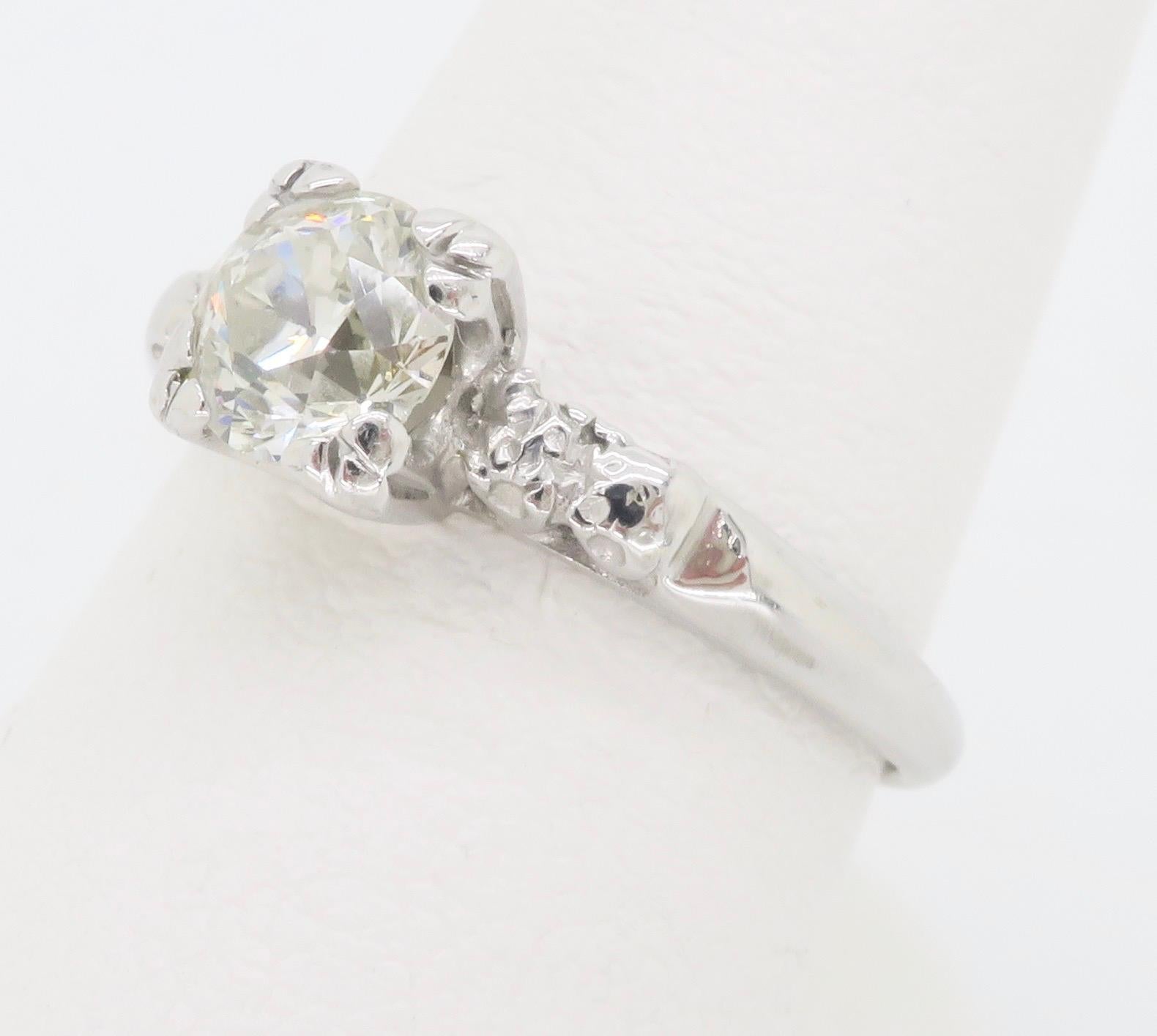 Women's or Men's Vintage Diamond Engagement Ring For Sale