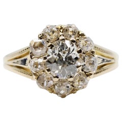 Art Deco Style 3.1 Carat Natural Diamond Engagement Ring Yellow Gold Bridal Ring