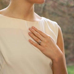 Vintage Diamond Engagement Ring Set in Platinum