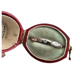 Vintage Diamant Eternity 14K Weißgold Bandring, Vintage