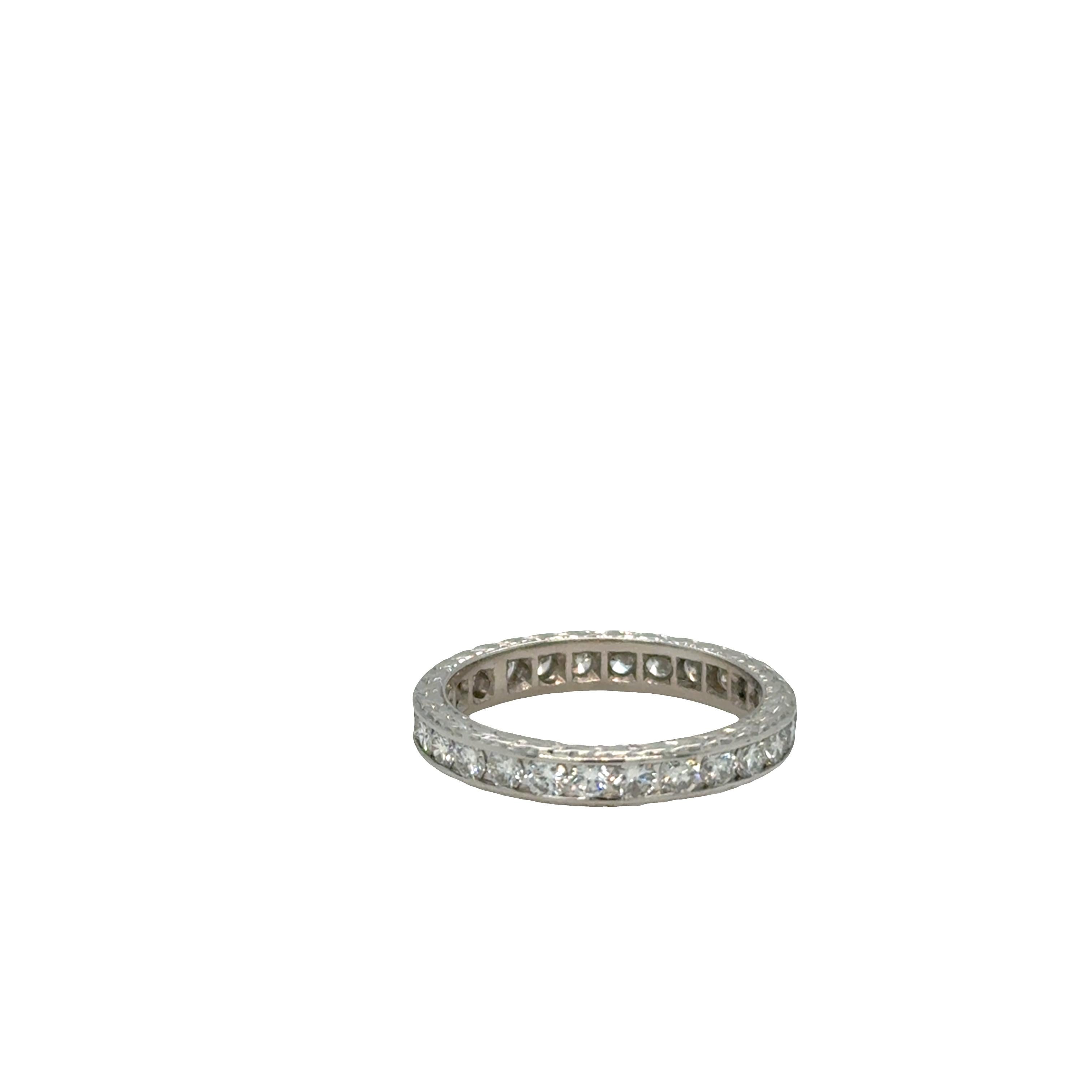 Anillo de Diamantes Vintage - 1.50 ct - Platino Art Decó en venta