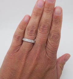 Vintage Diamond Eternity Band in 18k White Gold