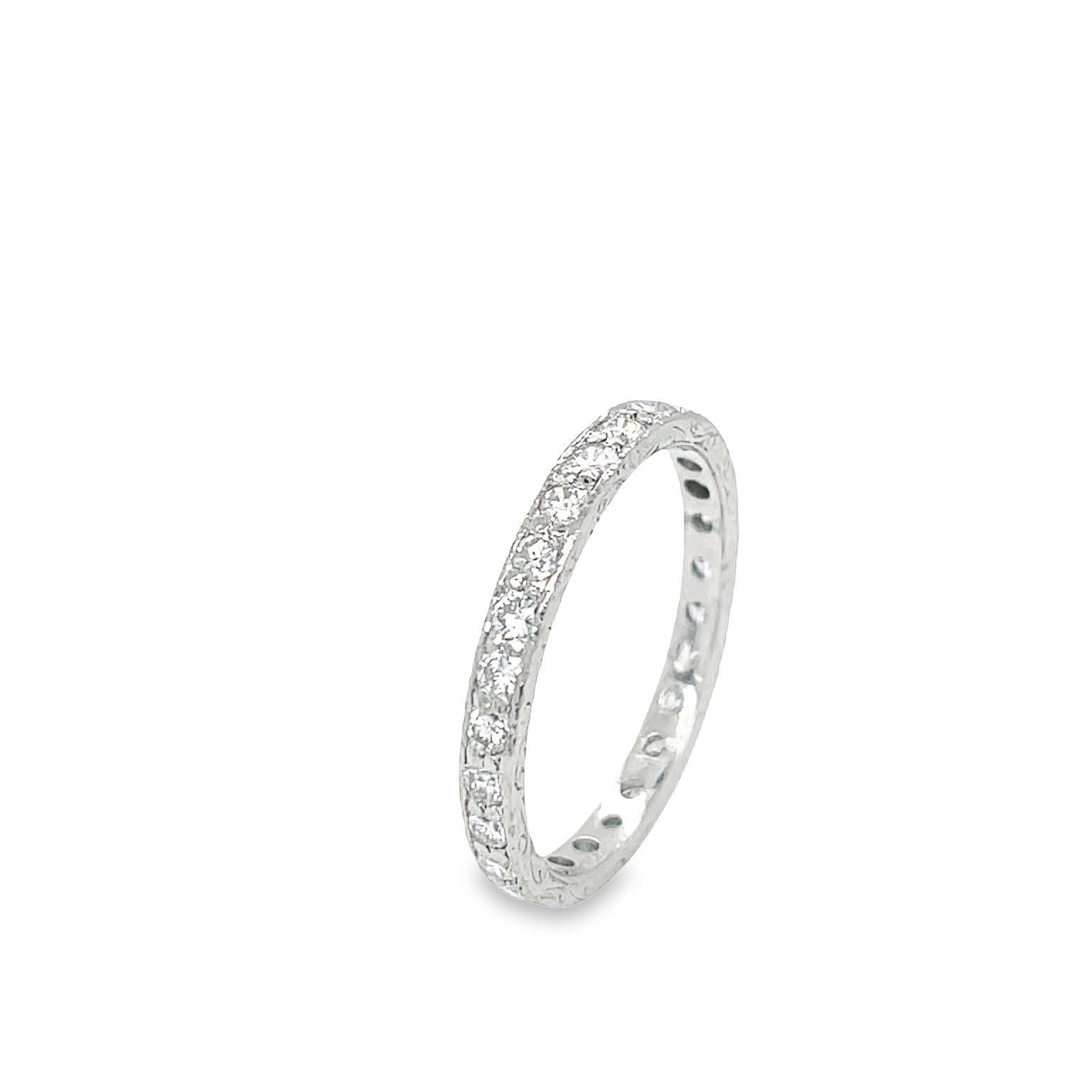 Women's Vintage Diamond Eternity Ring in Platinum For Sale