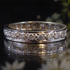 Vintage Diamond Eternity Ring Set with 23 Single Cut Diamonds