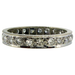 Vintage Diamond Eternity Ring Set with 23 Single Cut Diamonds