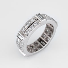 Vintage Diamond Eternity Ring Platinum Estate Fine Jewelry Wedding Band