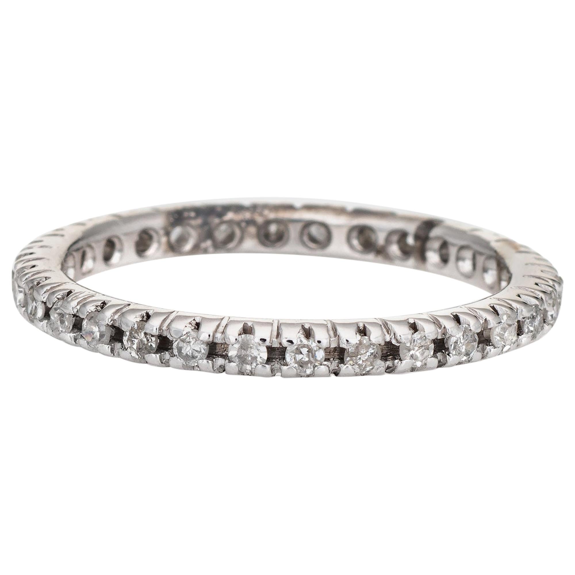 Vintage Diamant Eternity Ring Ehering 18 Karat Weißgold Stacking
