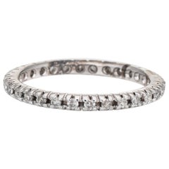 Alliance d'éternité vintage en or blanc 18 carats avec diamants empilables