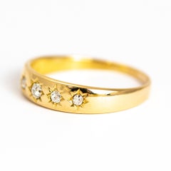 Vintage Diamond Five-Stone 18 Carat Gold Band