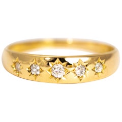 Vintage Diamond Five-Stone 18 Carat Gold Band