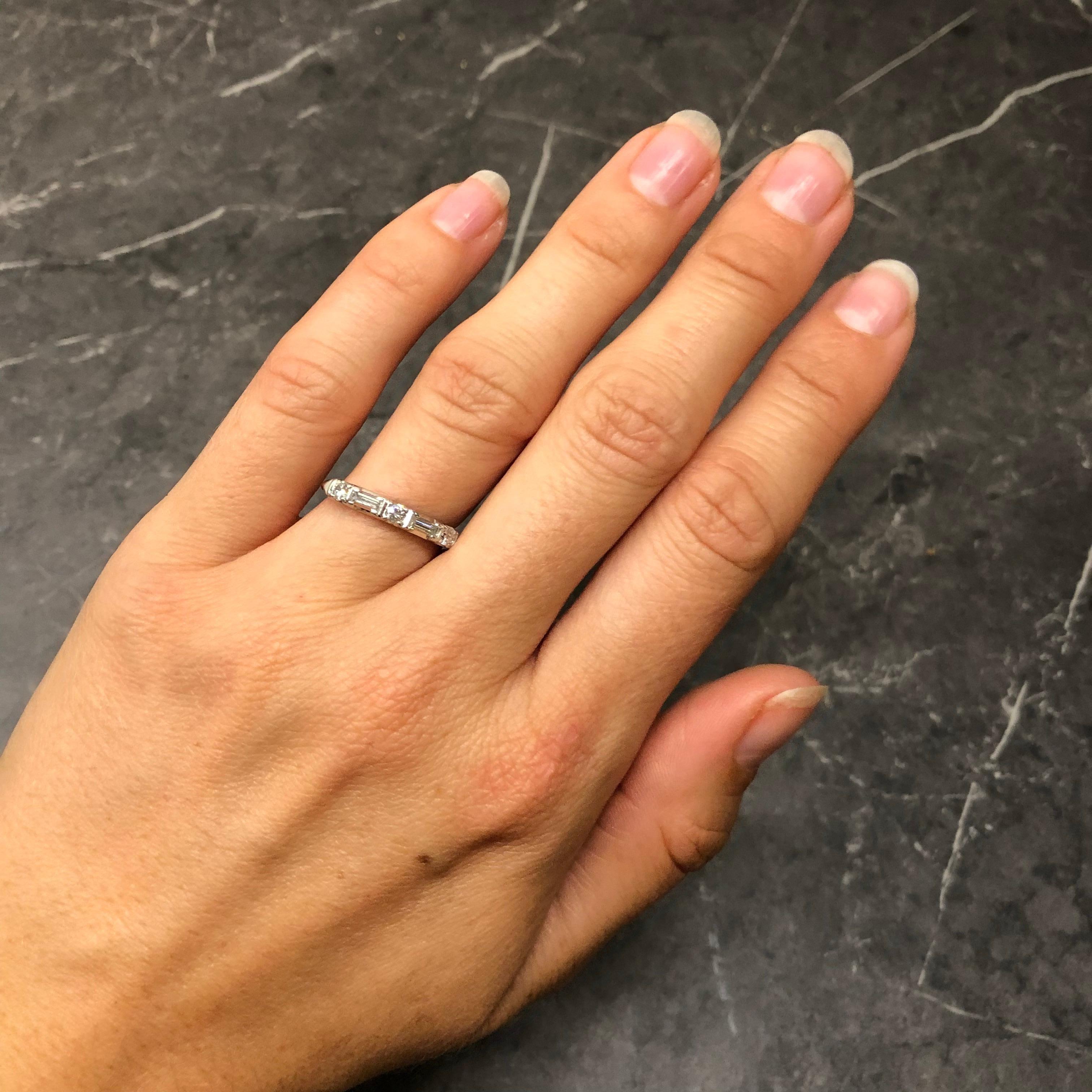 Women's Vintage Diamond Five-Stone Platinum Ring