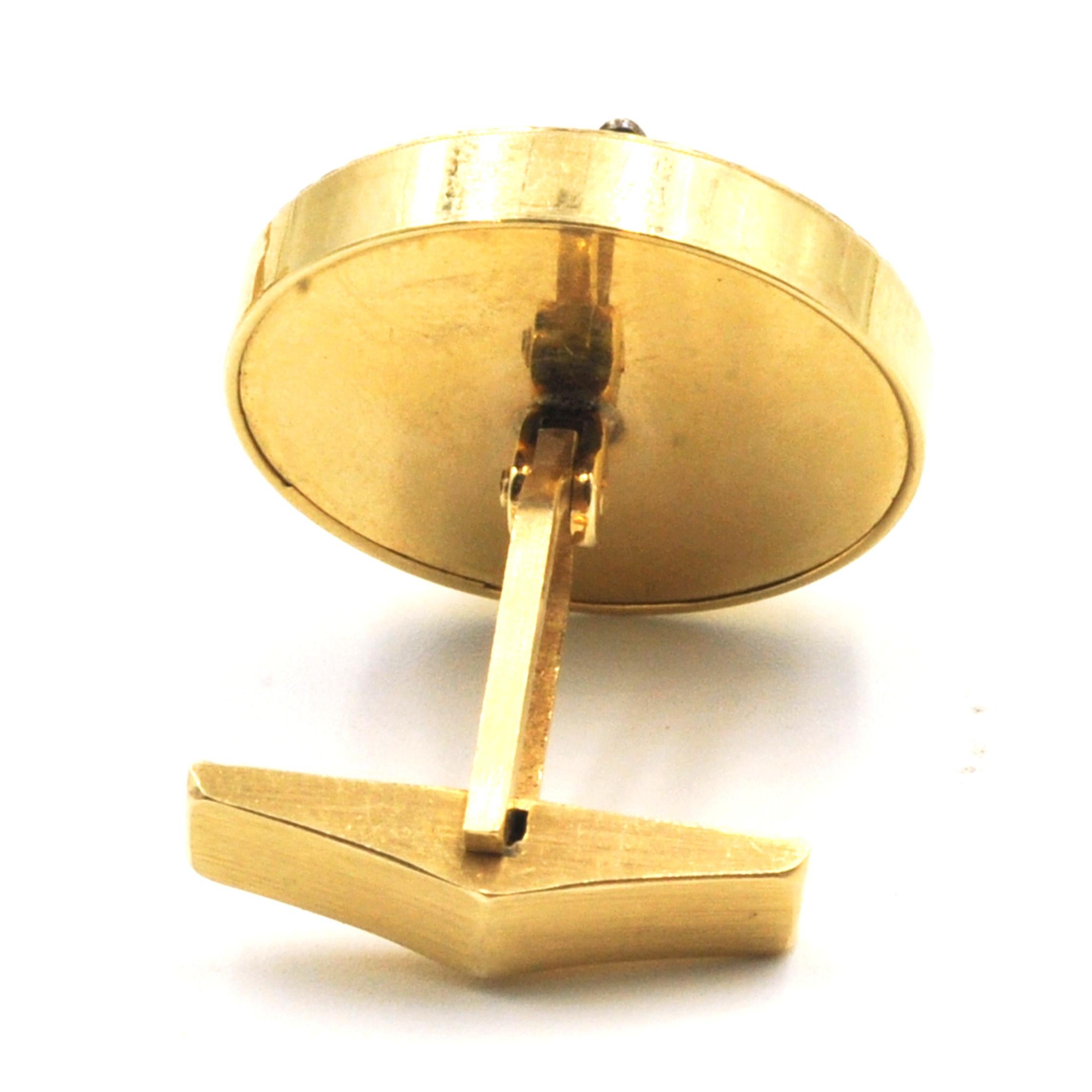 Victorian Vintage Diamond Flies 14 Karat Yellow Gold Cuff Links