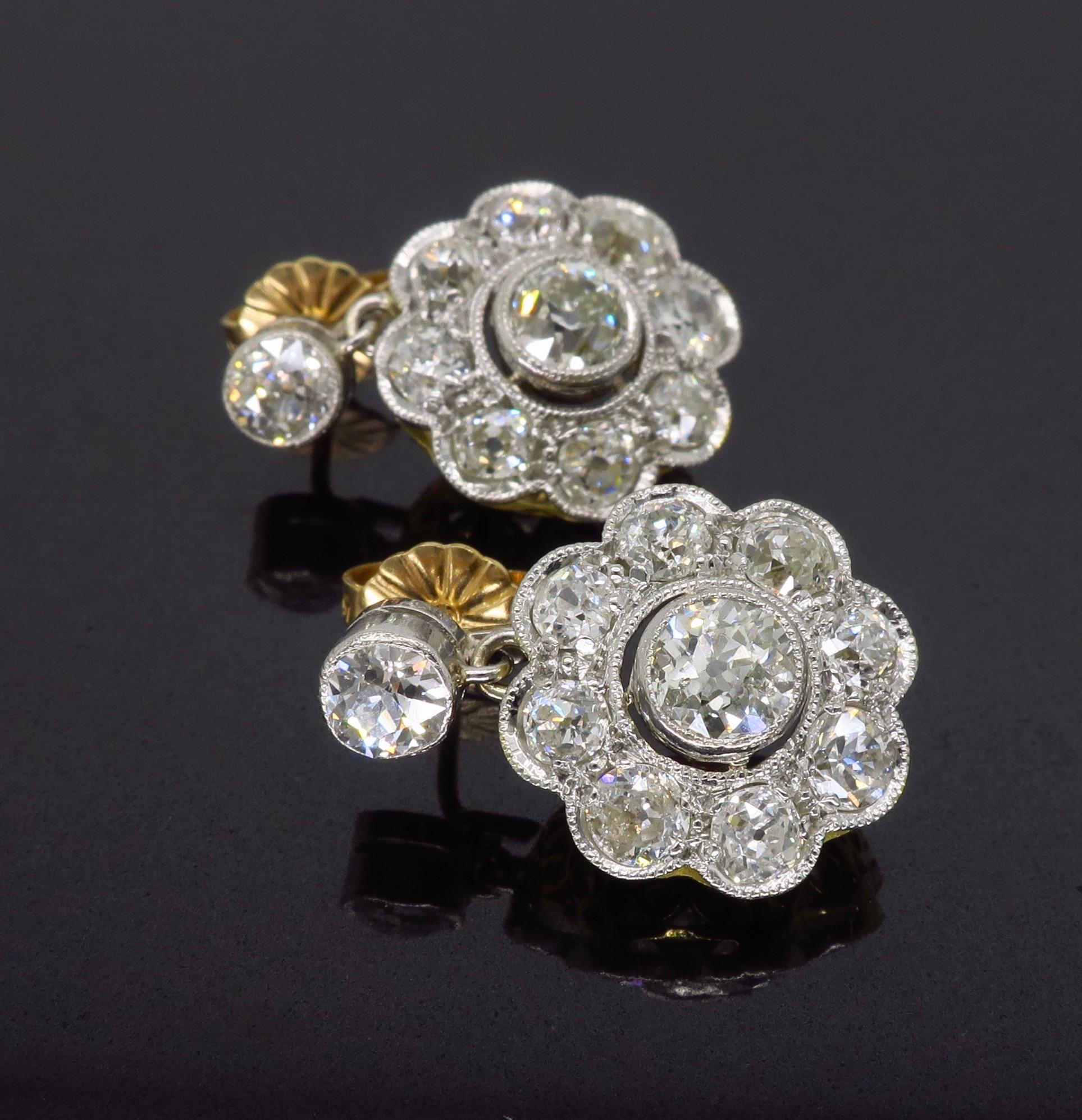 vintage platinum earrings