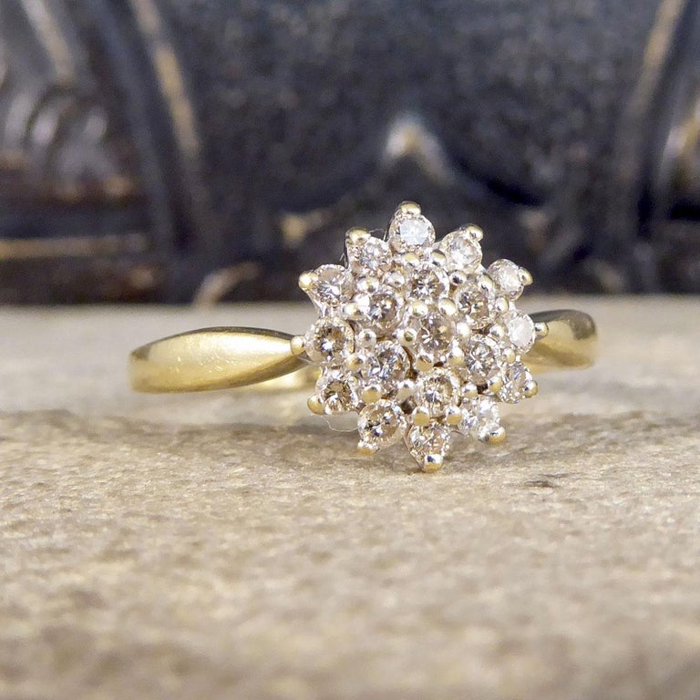 Uloveido Damen Ewigkeit Ring Gold | Simulierte Diamant Cluster | Zirkonia Pflastern | CR002 Modell