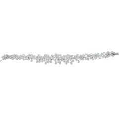 Vintage Diamond Flowers Platinum Bracelet