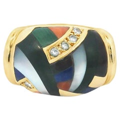 Vintage Diamond Gemstone 14k Gold Ring