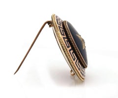 Vintage Diamond Georgian Greek Design Morning Brooch in 14K