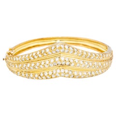Vintage Diamond Gold Bangle Bracelet