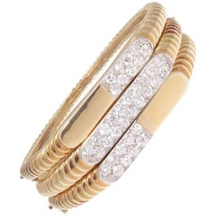 Vintage Diamond Gold Bangle Bracelets