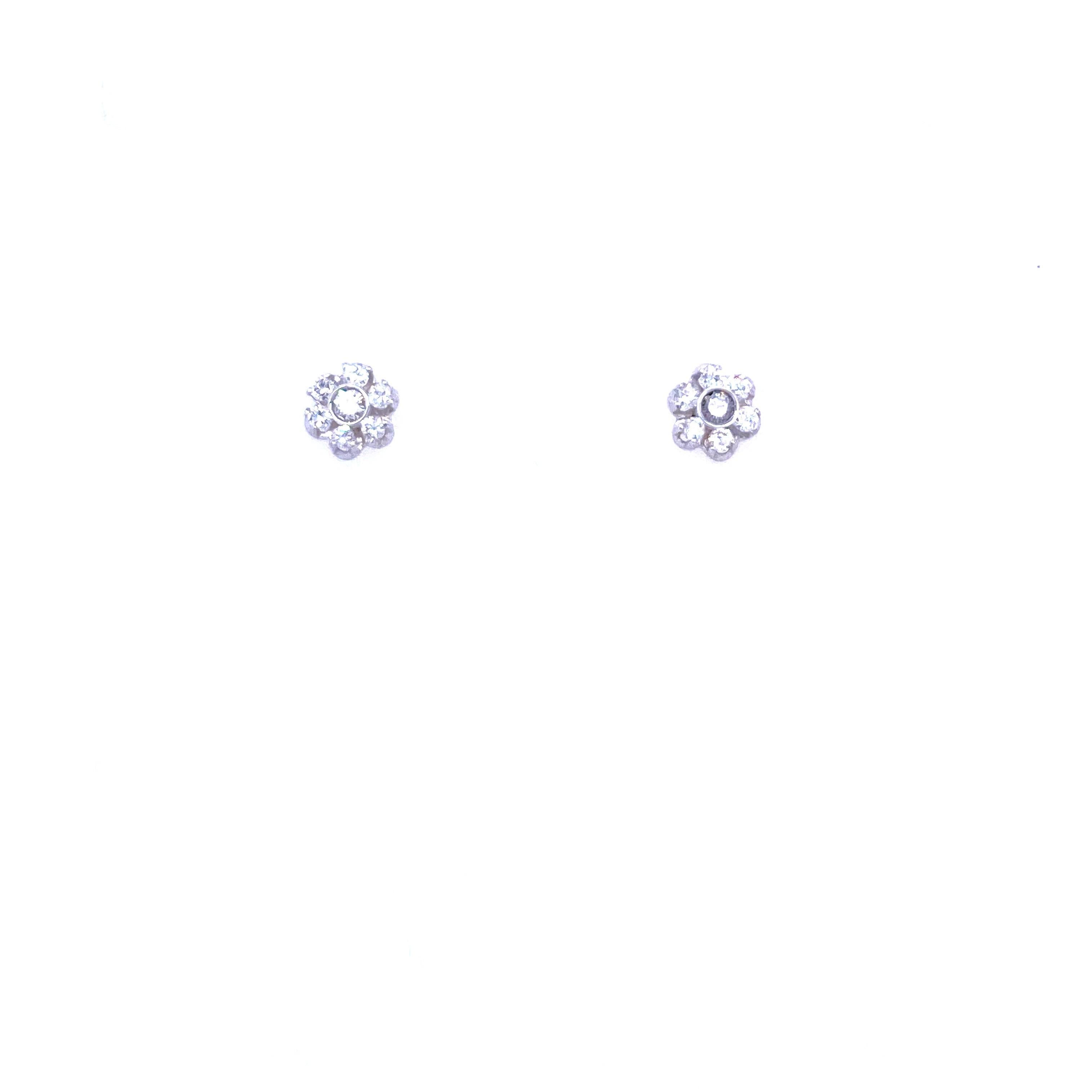 vintage diamond cluster earrings