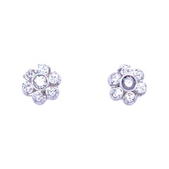 Retro Diamond Gold Cluster Stud Earrings