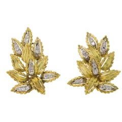 Vintage Diamond Gold Earrings