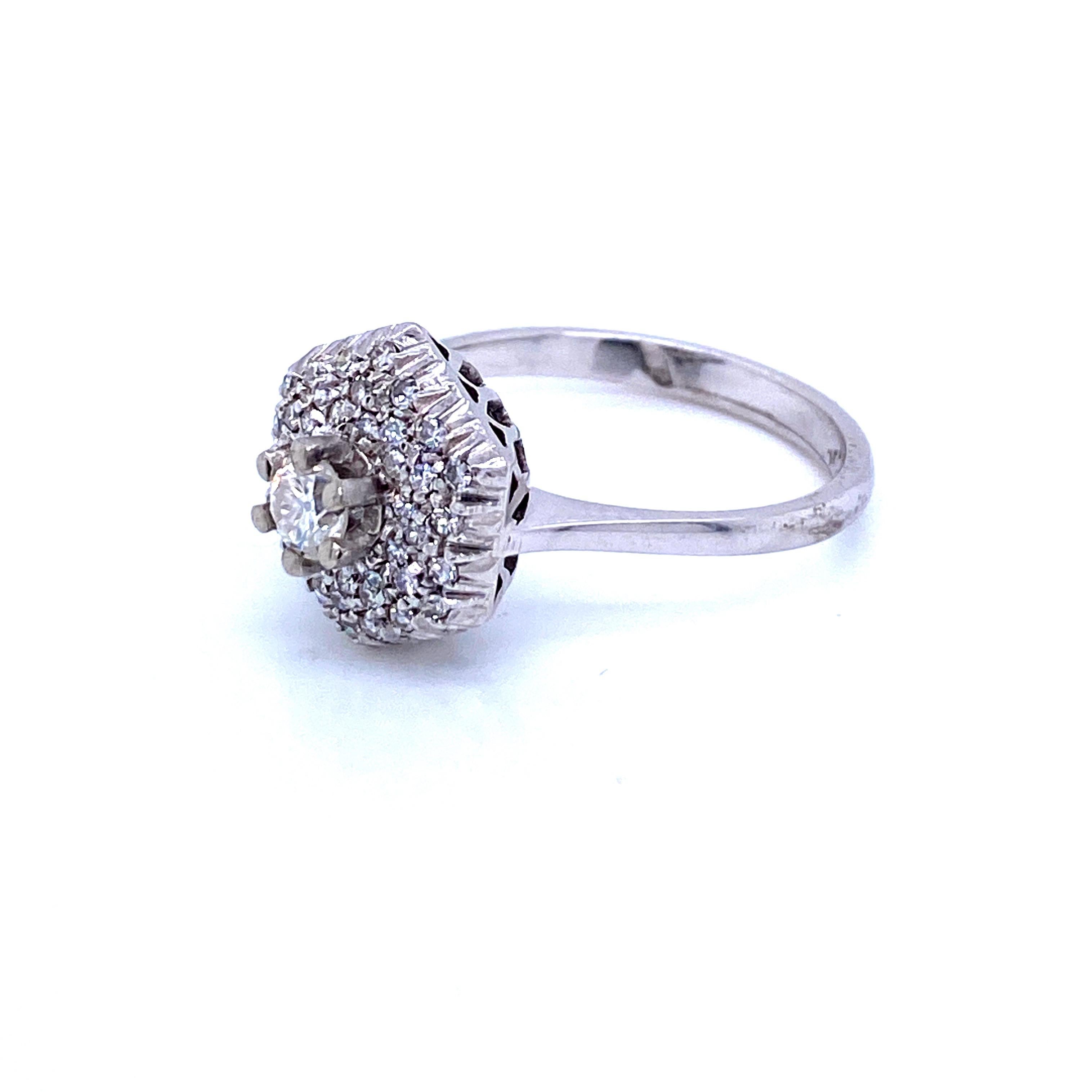 Vintage Diamond Gold Pave Cluster Ring 2