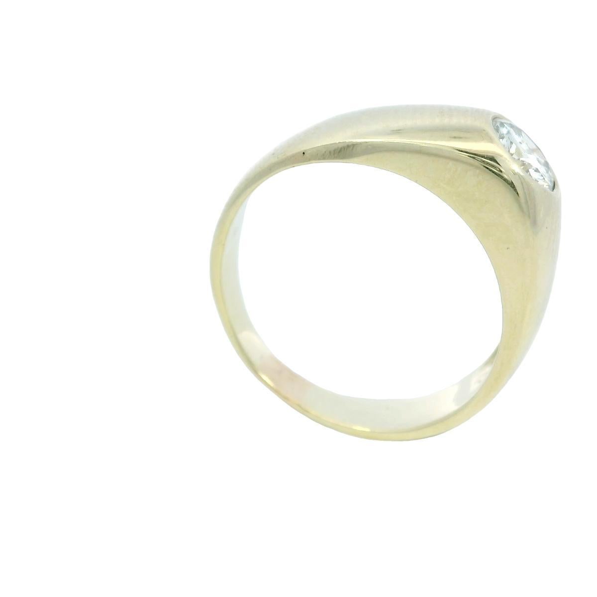 Bague tzigane vintage en or jaune 14K sertie d'un diamant avec chaton ~.63ct au centre Pour femmes en vente
