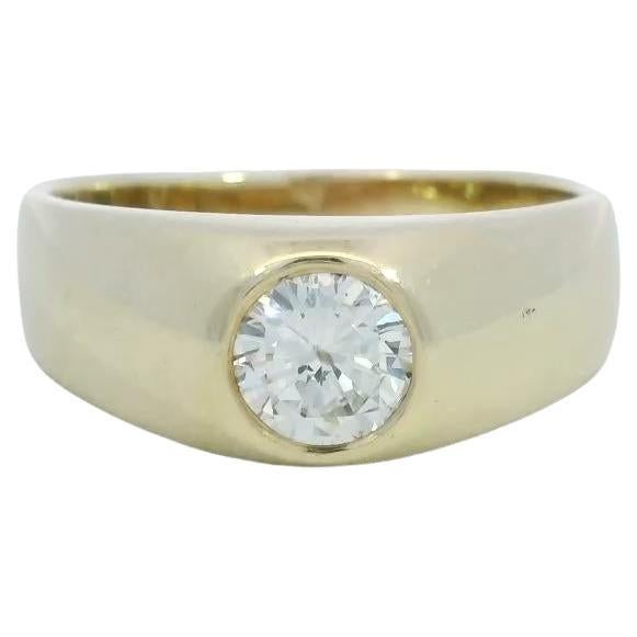 Vintage Diamant- Gypsy-Ring-Lünette 14K Gelbgold ~.63 Karat in der Mitte, Vintage