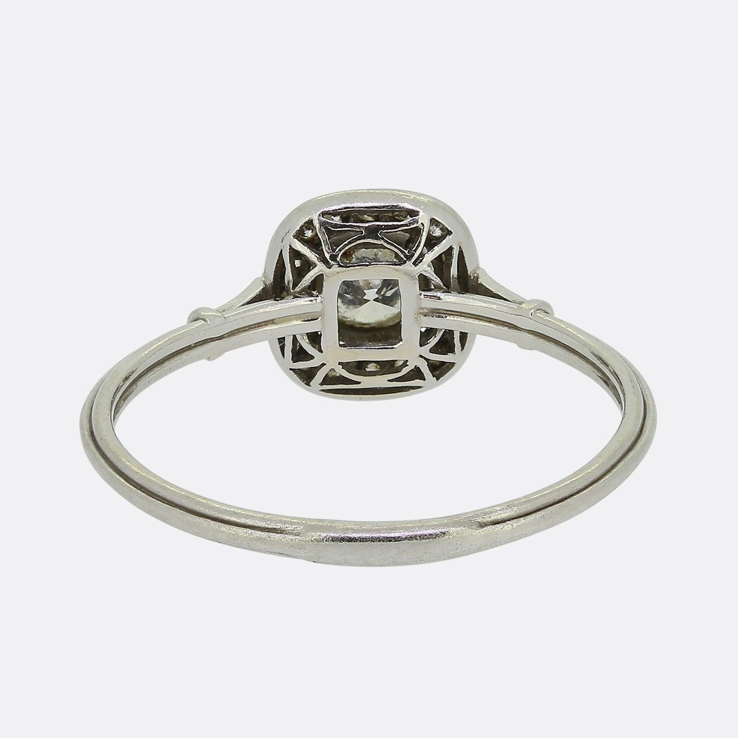 Brilliant Cut Vintage Diamond Halo Ring For Sale