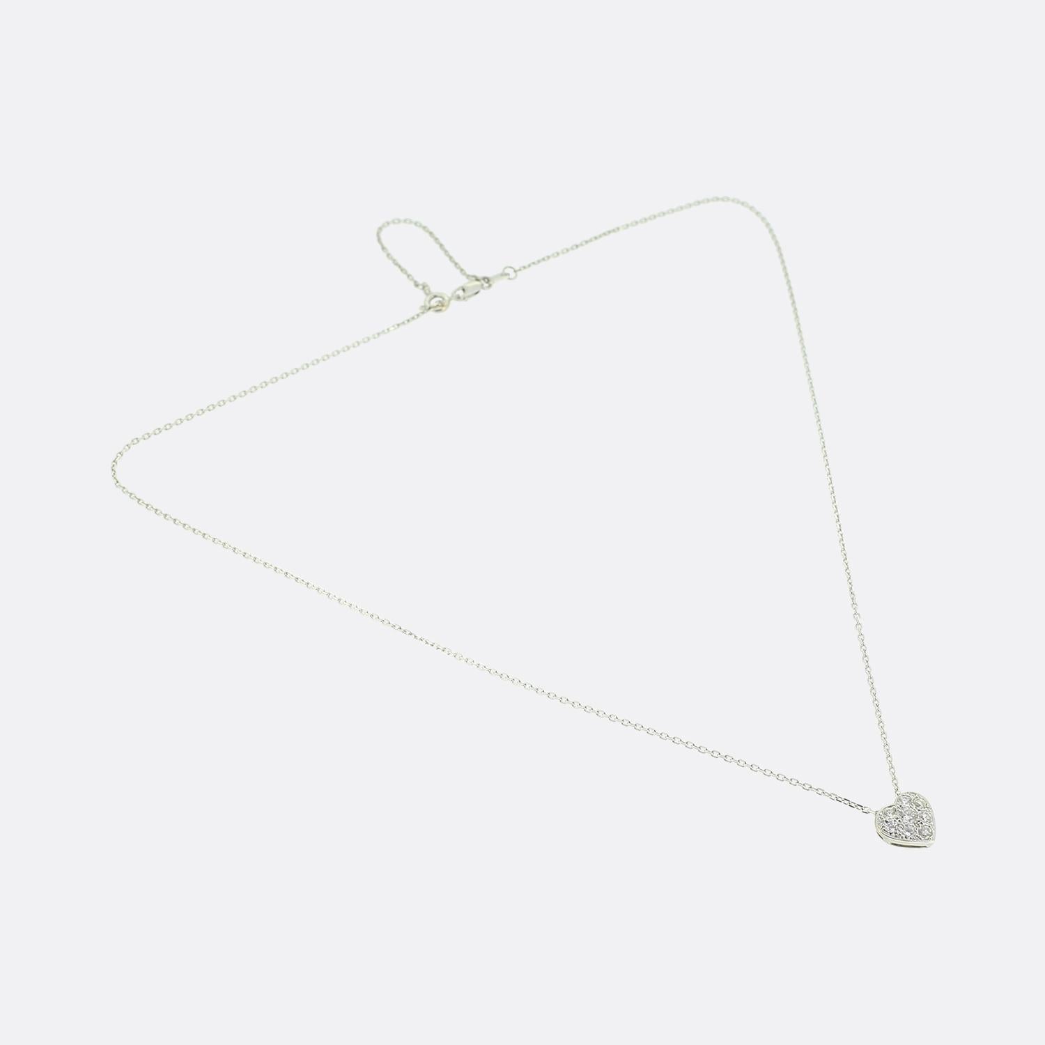 Collier vintage avec cœur en diamant Bon état - En vente à London, GB