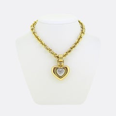 Vintage Diamond Heart-Shaped Pendant Necklace