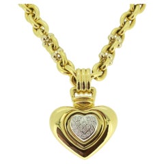 Vintage Diamond Heart-Shaped Pendant Necklace