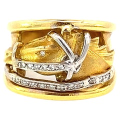 Antique Diamond Horse 18k Gold Ring