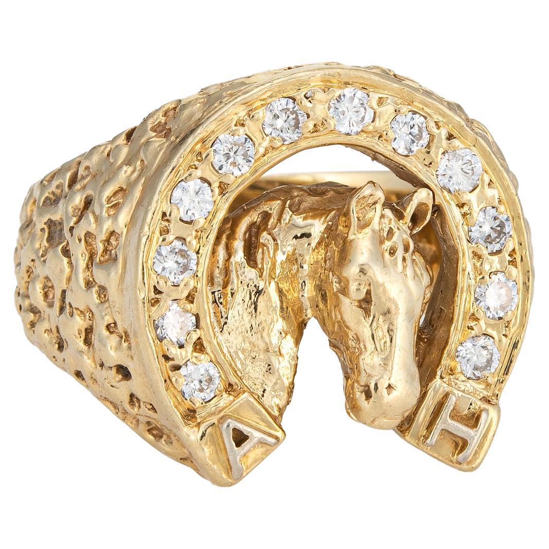Elegant Two-Dimensional Horse Ring in 14K Yellow Gold – Cox Ranch Supply